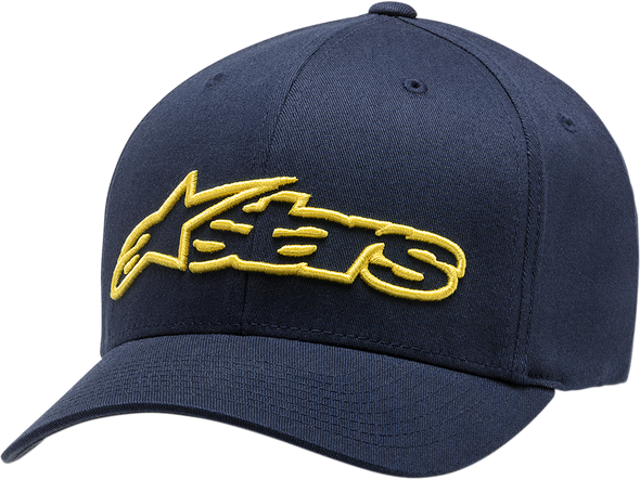 ALPINESTARS Blaze Flexfit® Hat -Navy/Yellow - Large/XL 1039810057050LX