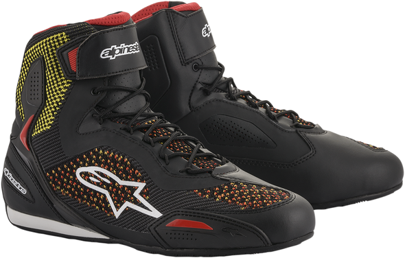 ALPINESTARS Faster-3 Rideknit Shoes - Black/Red/Yellow - US 8 251031915308