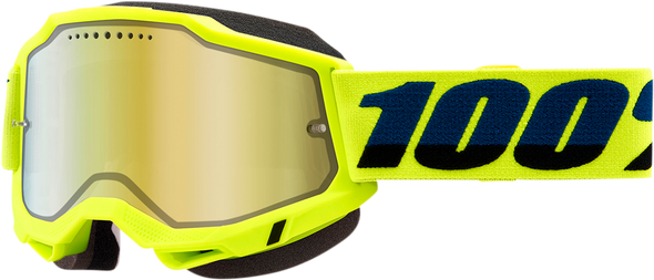 100% Accuri 2 Snow Goggles - Fluo Yellow - Gold Mirror 50022-00003