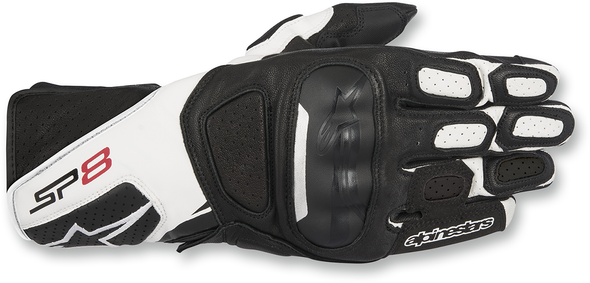 ALPINESTARS SP-8 V2 Gloves - Black/White - 2XL 3558317-12-2X