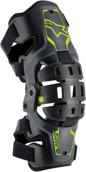 ALPINESTARS Youth Bionic 5S Knee Braces - Black/Anthracite/Yellow Fluo 6540520-1155