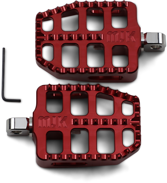 MJK PERFORMANCE Platform Footpegs - Adjustable - Red P-4543