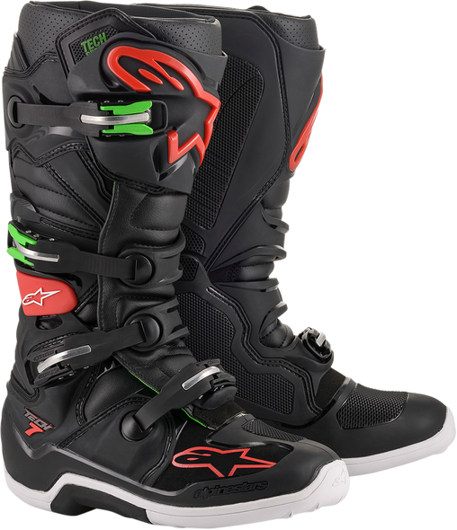 ALPINESTARS Tech 7 Boots - Black/Red/Green - US 13 2012014-1366-13
