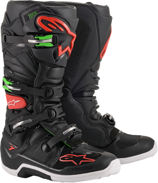 ALPINESTARS Tech 7 Boots - Black/Red/Green - US 10 2012014-1366-10