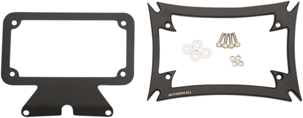 MOTHERWELL Maltese License Plate Frame with Bracket - Matte Black MWL-862-MB-OR1