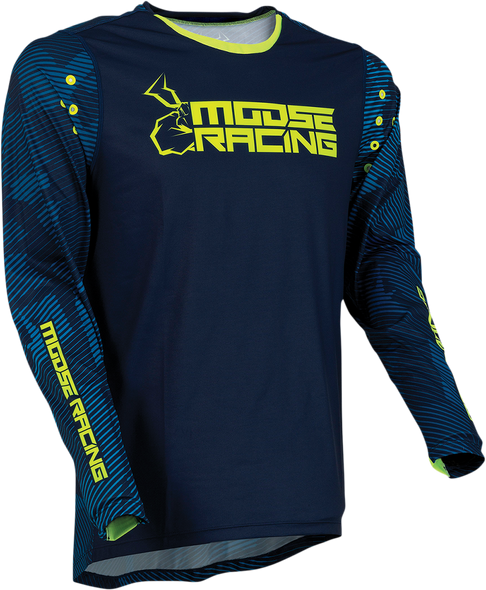 MOOSE RACING Agroid Jersey - Navy/Hi-Viz - Large 2910-6394