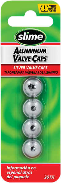 SLIME Valve Stem Caps - Aluminum - 4 Pack 20131