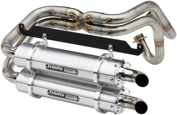 TRINITY RACING Dual Exhaust - Brushed - Talon TR-4170D