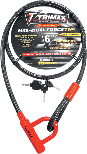 TRIMAX U-Lock and Cable Locks - 72" TCU1572