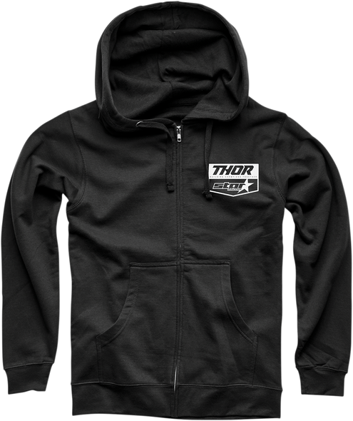 THOR Star Racing Fleece Zip Up - Black - Large 3050-5317
