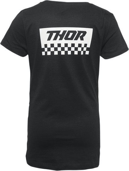 THOR Girl's Checkers T-Shirt - Black - Small 3032-3477