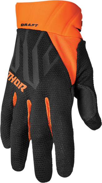 THOR Draft Gloves - Black/Orange - Large 3330-6809