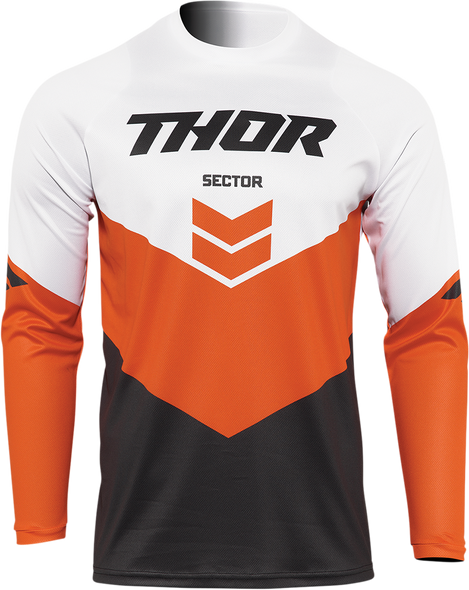 THOR Sector Chevron Jersey - Charcoal/Red Orange - Small 2910-6445