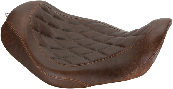 MUSTANG Wide Tripper Solo Seat - Brown - Diamond - Dyna 76706