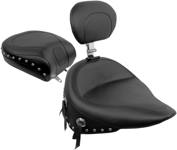 MUSTANG Wide Pillion Pad - Studded - Softail '84-'99 79114