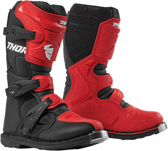 THOR Youth Blitz XP Boots - Red/Black - Size 4 3411-0527