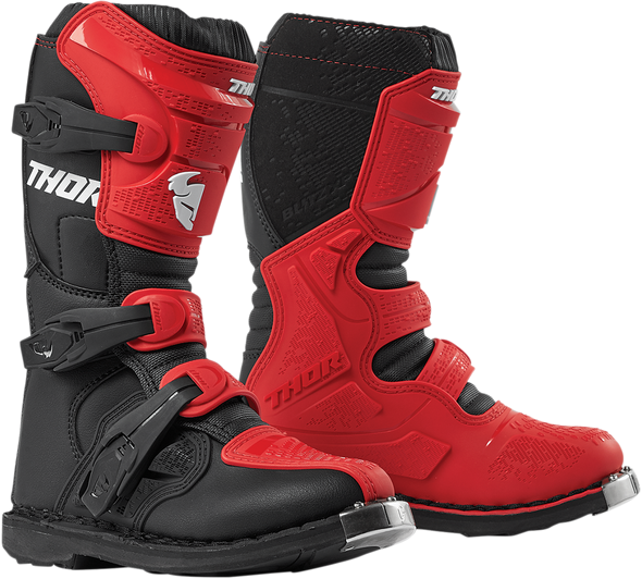 THOR Youth Blitz XP Boots - Red/Black - Size 2 3411-0525