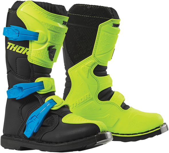 THOR Youth Blitz XP Boots - Green Fluorescent/Black - Size 6 3411-0522