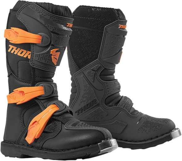 THOR Youth Blitz XP Boots - Charcoal/Orange - Size 7 3411-0516