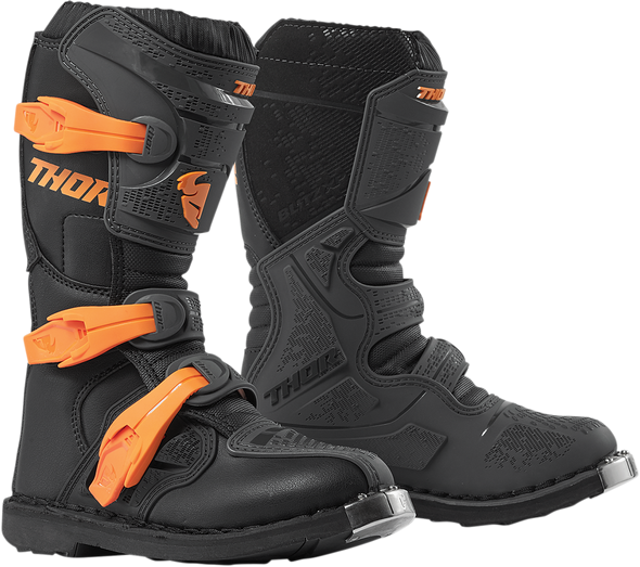 THOR Youth Blitz XP Boots - Charcoal/Orange - Size 5 3411-0514