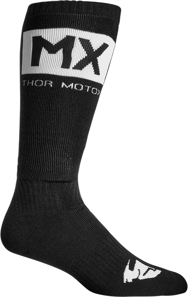 THOR MX Solid Socks - Black/White - Size 10-13 3431-0676