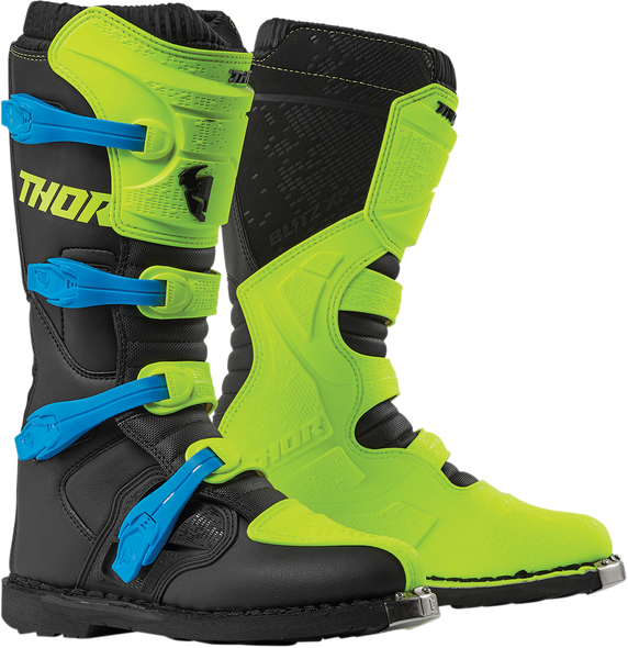 THOR Blitz XP Boots - Fluorescent Green/Black - Size 8 3410-2192
