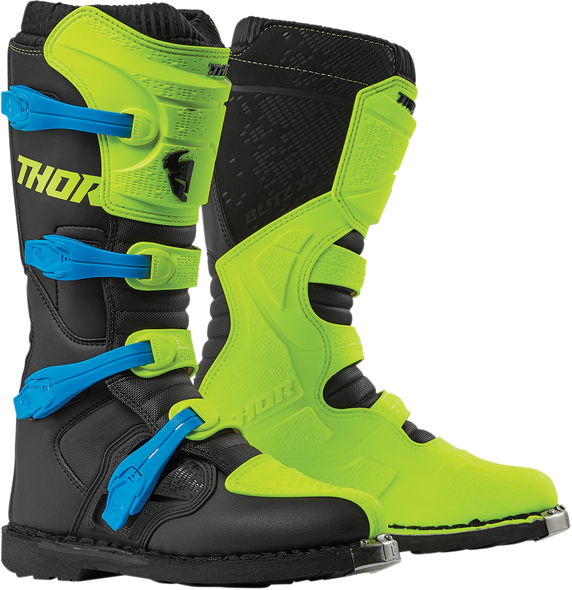 THOR Blitz XP Boots - Fluorescent Green/Black - Size 7 3410-2191