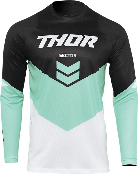 THOR Youth Sector Chevron Jersey - Black/Mint - Medium 2912-2036