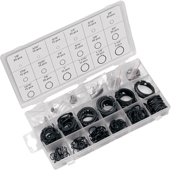 PERFORMANCE TOOL Snap Ring Assrtmnt 300 Pc W5212