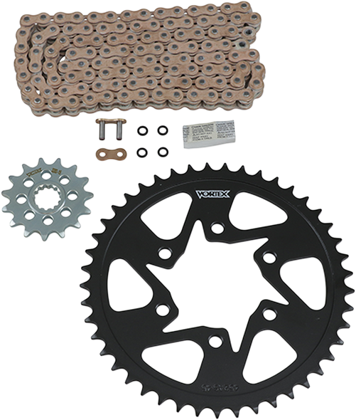 VORTEX Steel Chain Kit -Gold - Kawasaki - ZX6R CKG6349