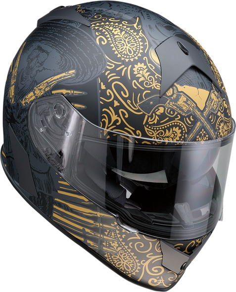 Z1R Warrant Helmet - Sombrero - Black/Gold - 2XL 0101-14175