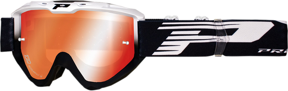 PRO GRIP 3450 Riot Goggles - White/Black - Mirror PZ3450BINEFL