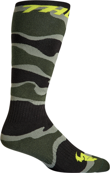 THOR MX Camo Socks - Camo Green/Acid - Size 6-9 3431-0671