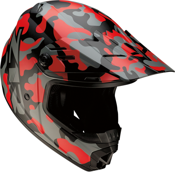 Z1R Youth Rise Helmet - Camo - Red - Medium 0111-1265