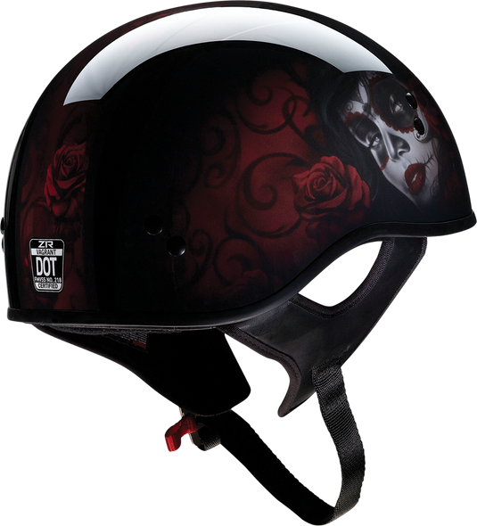 Z1R Vagrant Helmet - Red Catrina - Black/Red - Medium 0103-1315