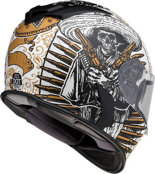 Z1R Warrant Helmet - Sombrero - White/Gold - Large 0101-14167