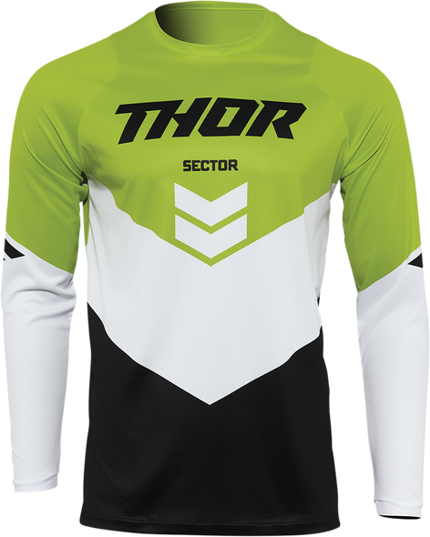 THOR Youth Sector Chevron Jersey - Black/Green - Large 2912-2055