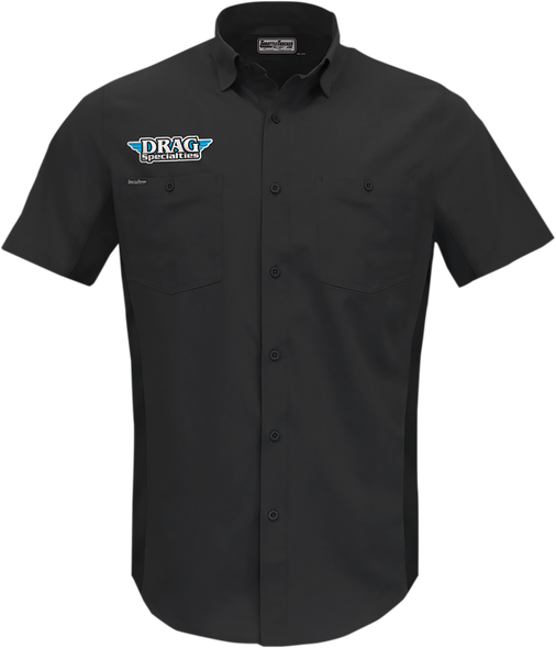 THROTTLE THREADS Drag Specialties Vented Shop Shirt - Black - 5XL DRG31ST26BK5X