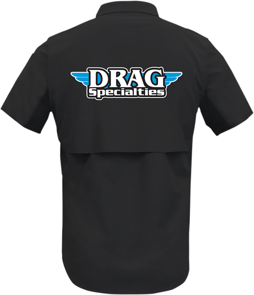 THROTTLE THREADS Drag Specialties Vented Shop Shirt - Black - 2XL DRG31ST26BK2X