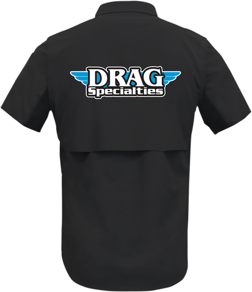 THROTTLE THREADS Drag Specialties Vented Shop Shirt - Black - XL DRG31ST26BKXL