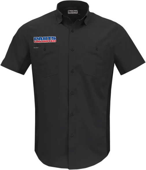 THROTTLE THREADS Parts Unlimited Vented Shop Shirt - Black - 4XL PSU37ST26BK4X