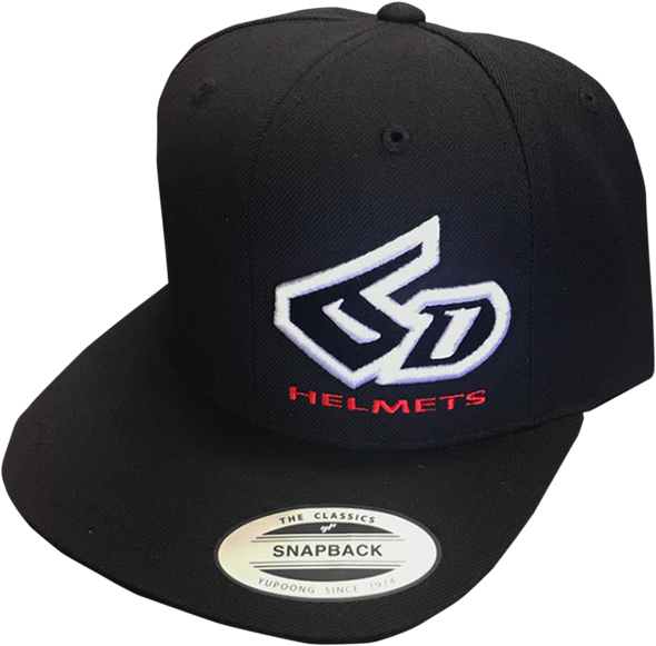 6D HELMETS Logo Snapback Hat - Black - One Size 52-3300