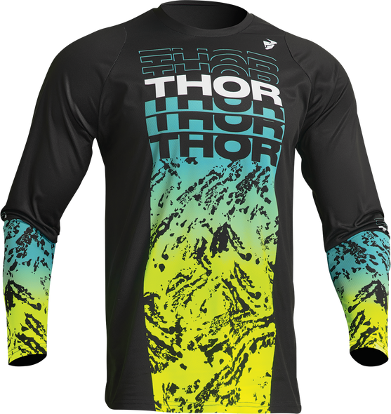 THOR Youth Sector Atlas Jersey - Black/Teal - XS 2912-2210