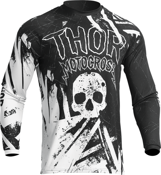 THOR Youth Sector Gnar Jersey - Black/White - Large 2912-2225