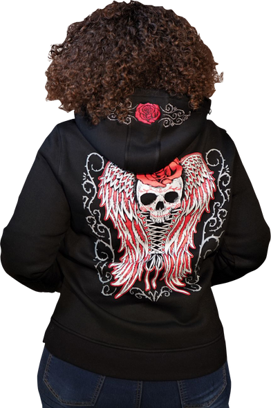 LETHAL THREAT Women's Skulls and Thorns Pullover Hoodie - Black - Large HD84071L