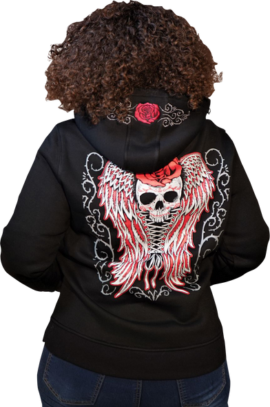 LETHAL THREAT Women's Skulls and Thorns Pullover Hoodie - Black - Small HD84071S
