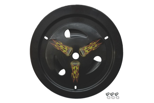 wheel cover dzus-on black real style 1007-d-bk
