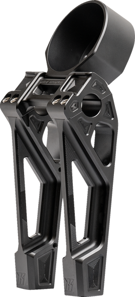 KODLIN USA Risers - Fastback - Includes Clamp & Gauge Bracket - 8" - Black K55131