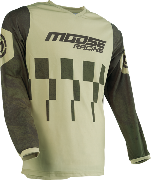 MOOSE RACING Qualifier Jersey - Green/Tan - Large 2910-7544