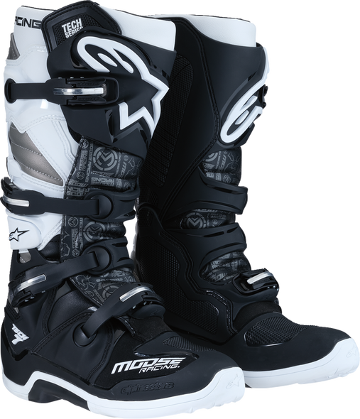 MOOSE RACING Tech 7 Boots - Black/White/Gray - US 10 0212024-153-10
